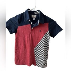 Volcom Blue, Red & White Cotton Polo Shirt size Large